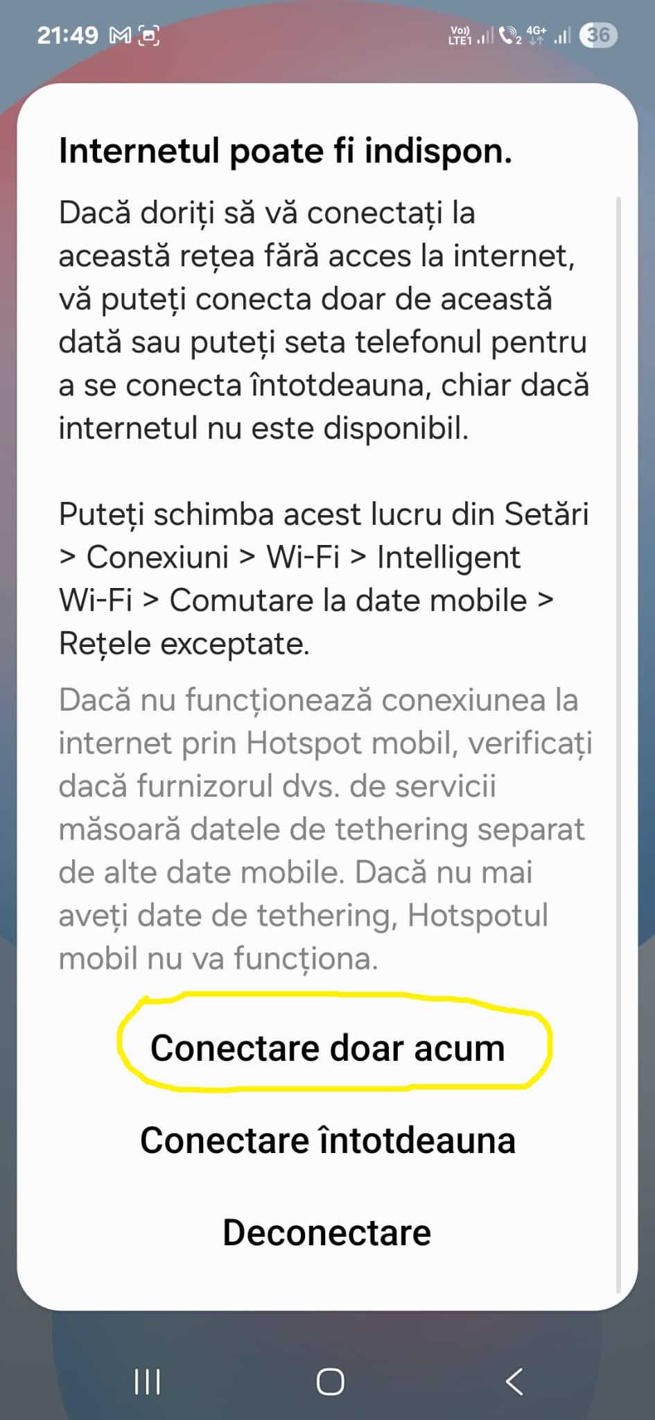Pagina de configurare WiFiManager